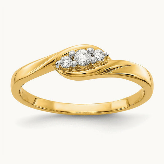 Ring, 0.10 ct tw Lab-Grown Diamond — 14K Yellow Gold