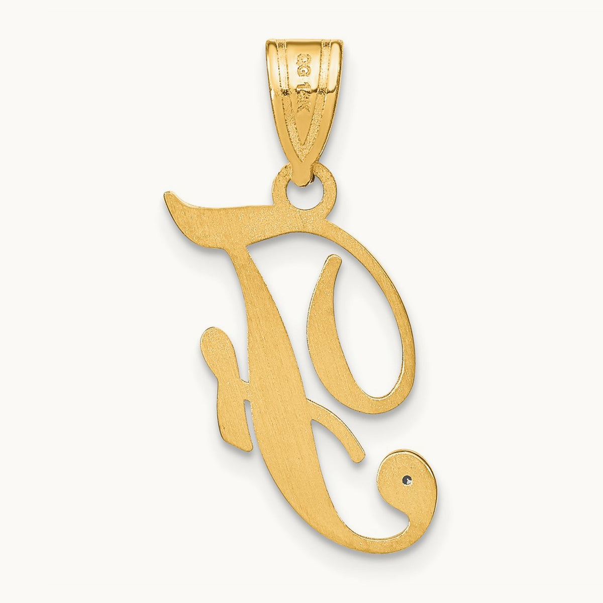 Script Initial Pendant with Diamond — F