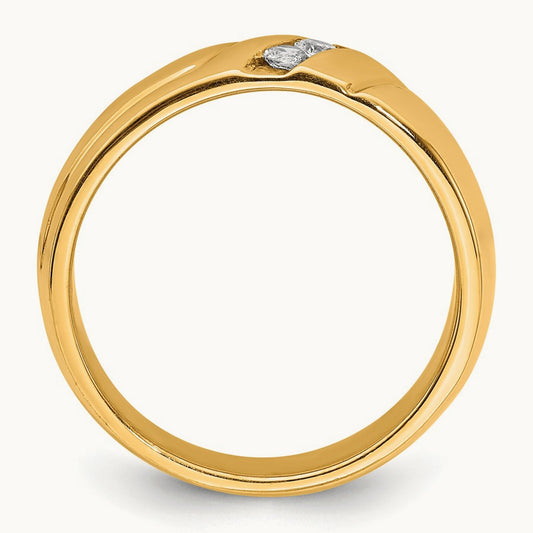 Diamond 3-stone Mens Ring, 14K