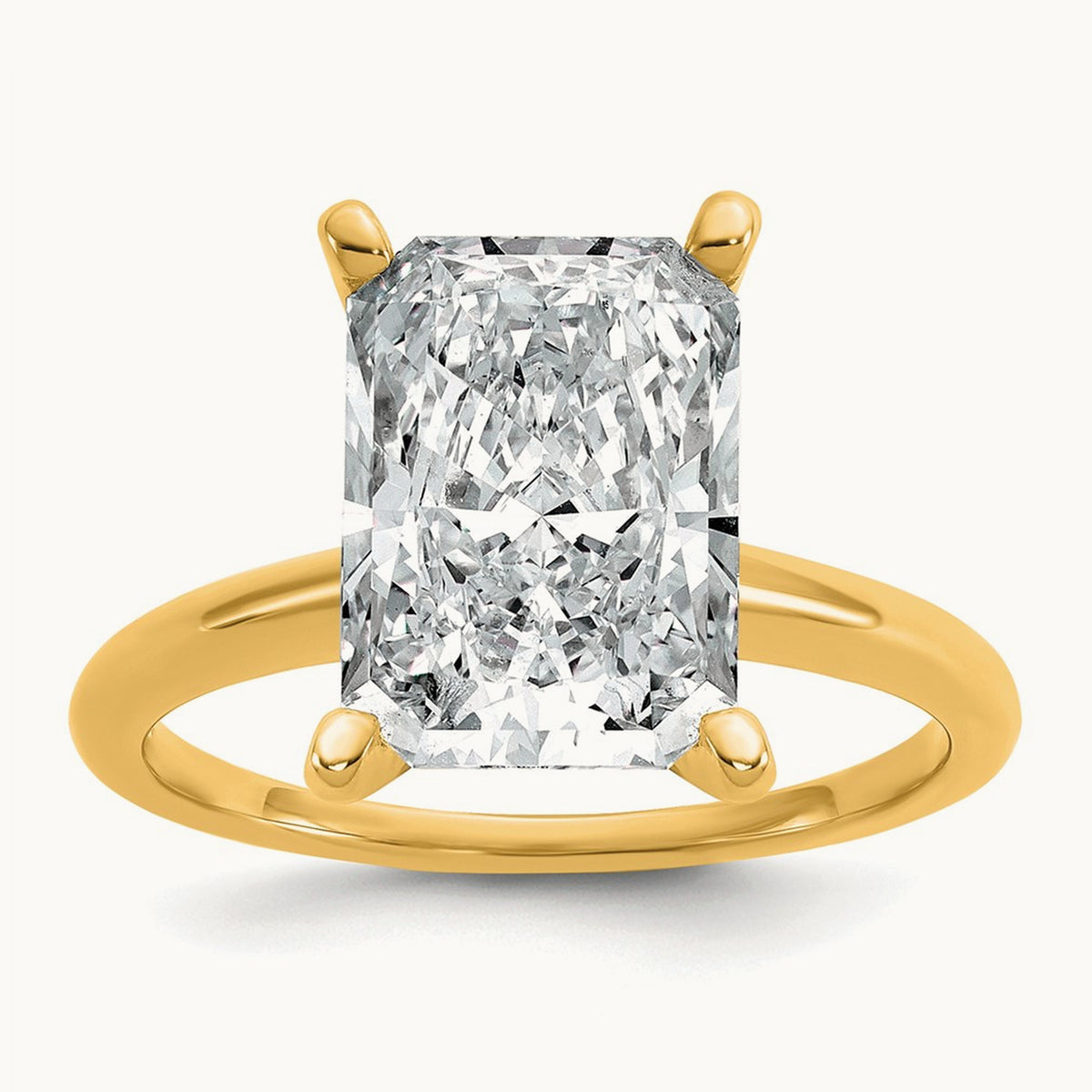 Radiant Solitaire Engagement Ring, 0.50-5.00 ct tw Lab-Grown Diamond — 5 ct, 14K Two-Tone