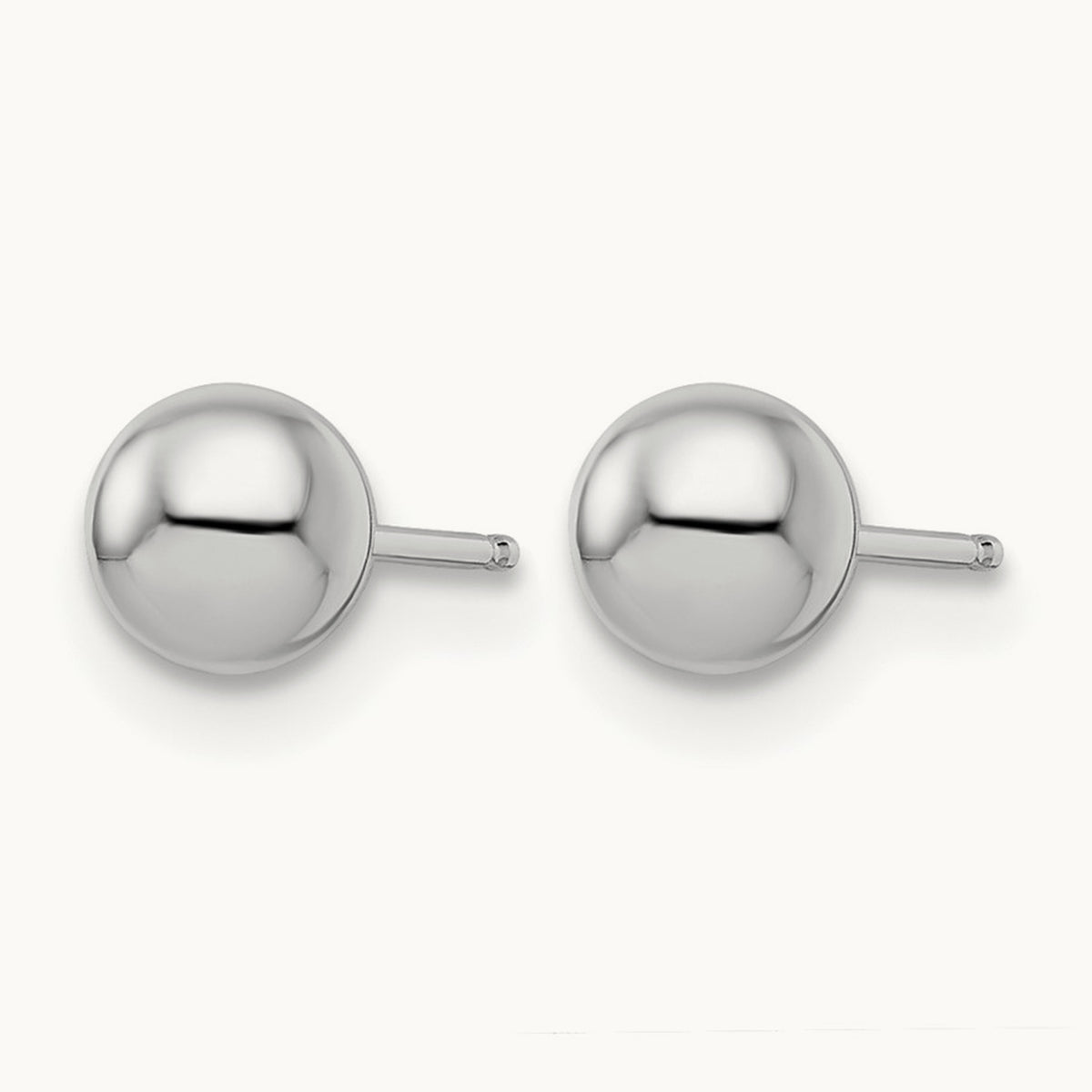 Polished Ball Post Earrings — 10K White Gold, 4mm