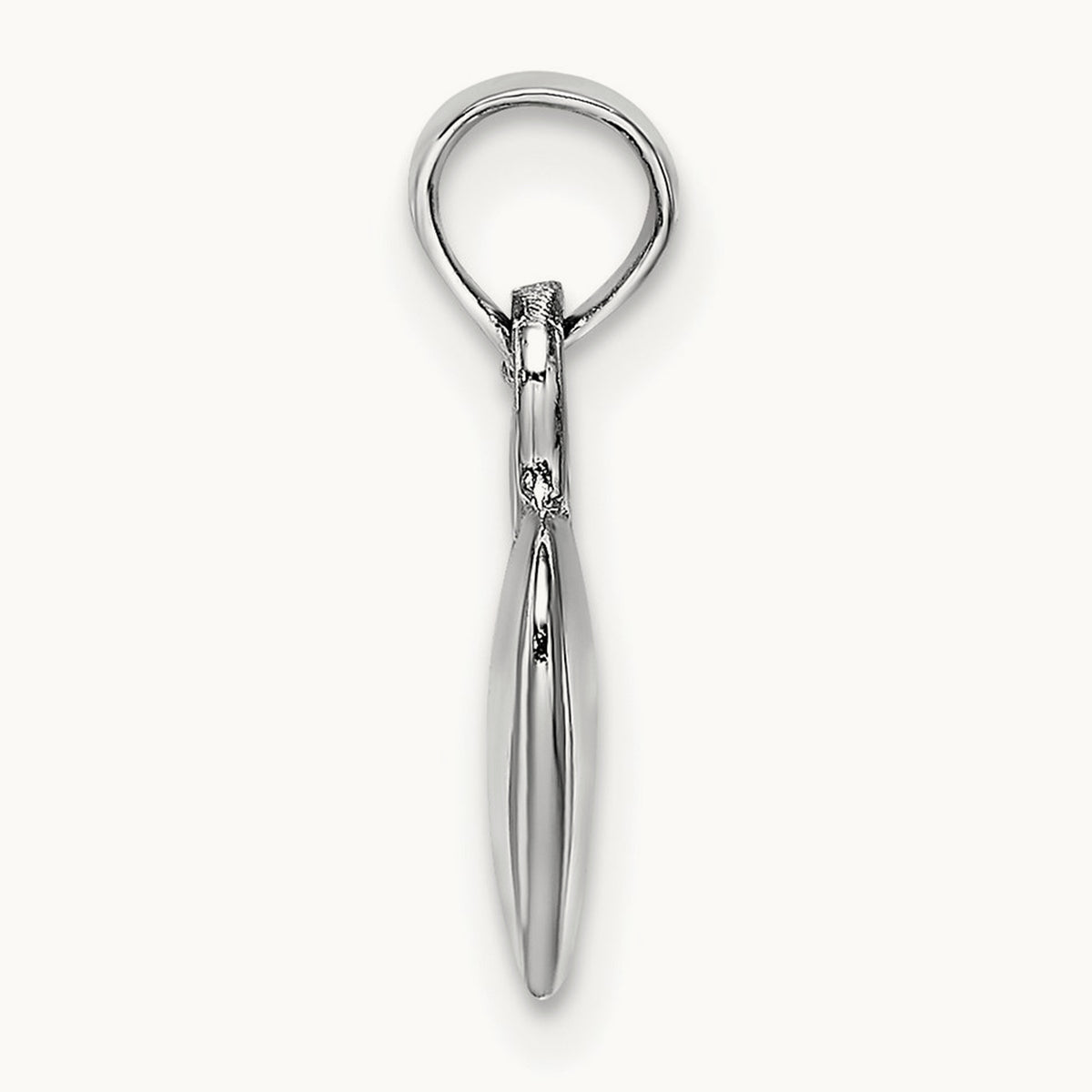 Polished 3D Heart Pendant — 14K White Gold