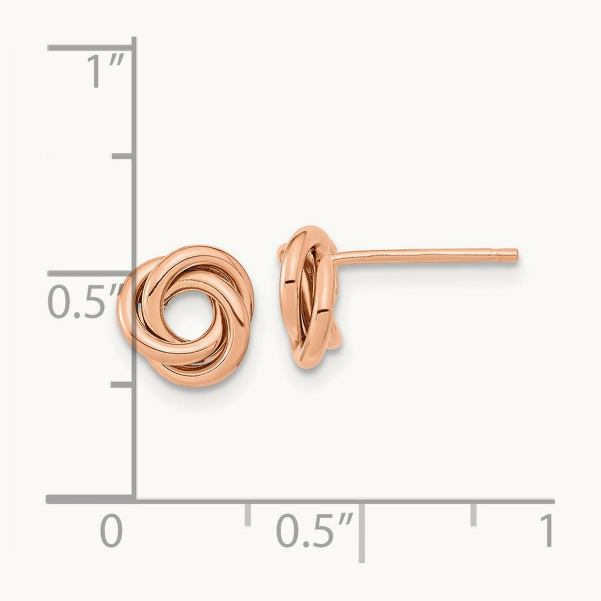 Polished Love Knot Post Earrings — 14K Rose Gold
