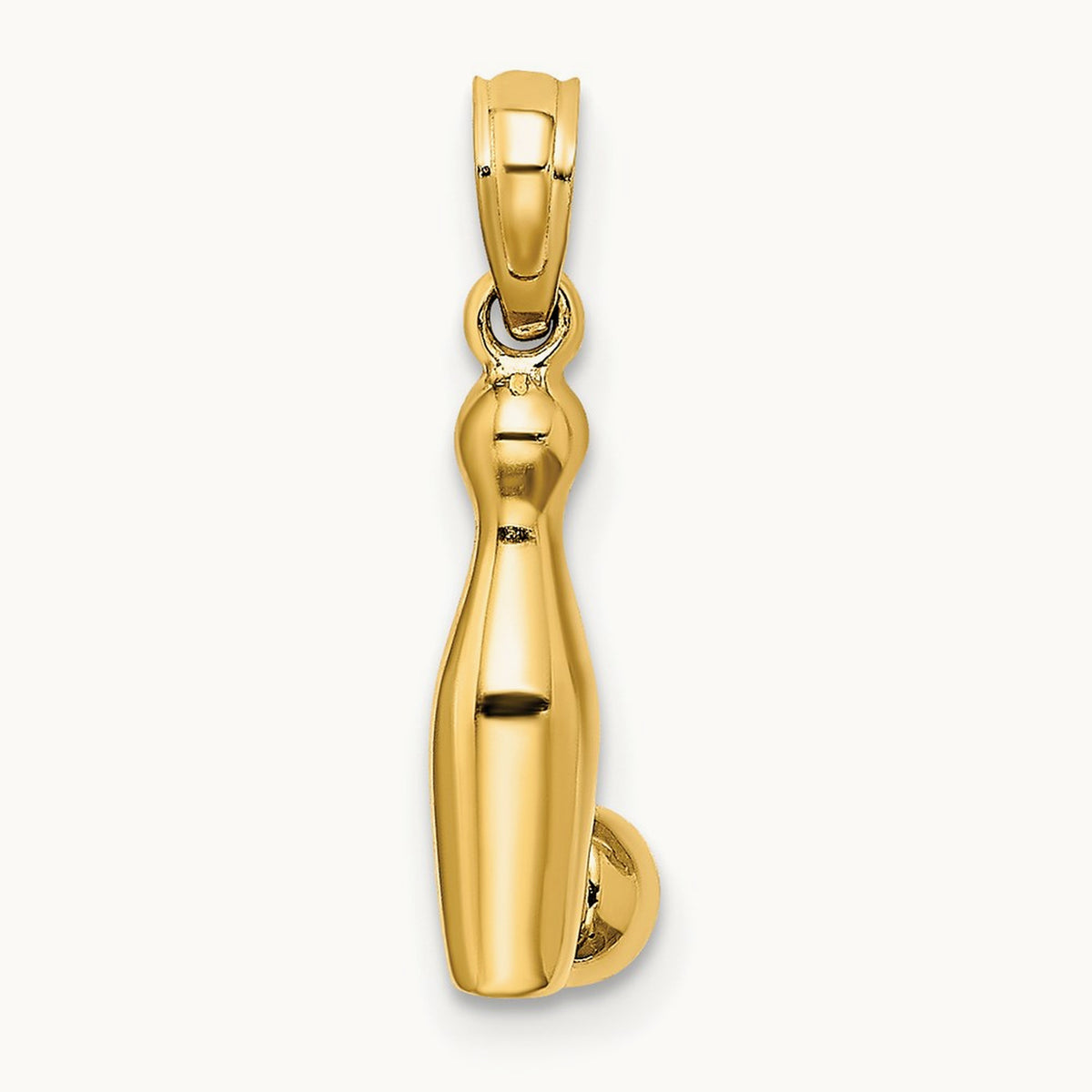 3-D Bowling Pin and Ball Charm, 14K