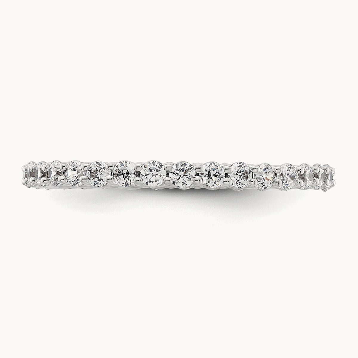 Polished Shared Prong Diamond Eternity Band — 14K White Gold, 1 ct, 9
