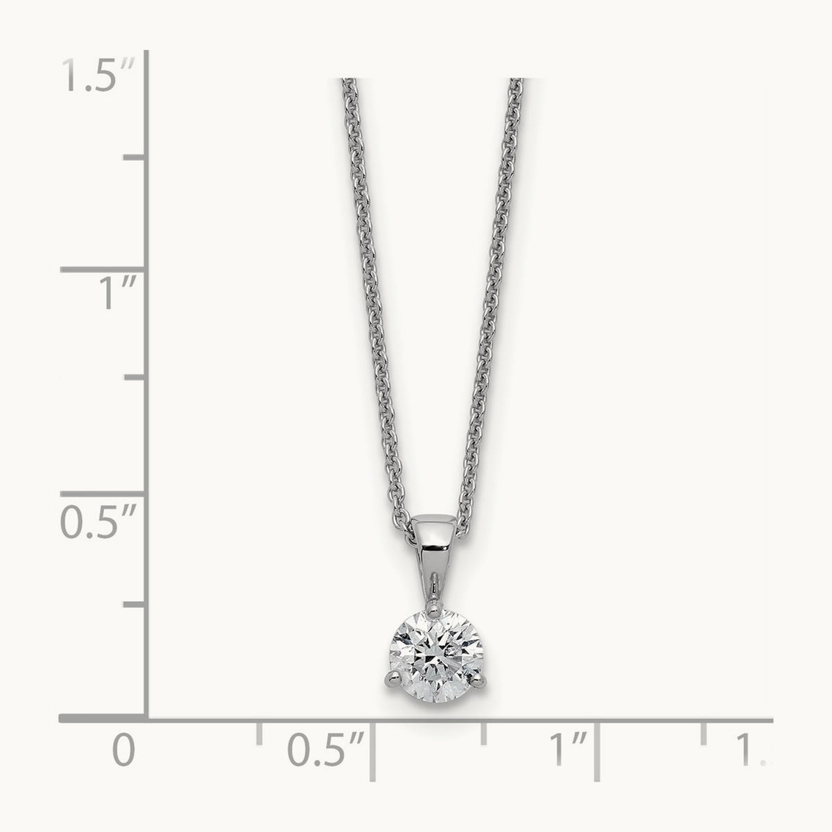 Solitaire Pendant Necklace, 1/5-1 ct Lab-Grown Diamond — 14K White Gold