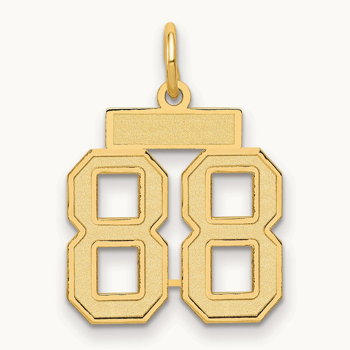 Small Satin Number 88 Charm, 14K