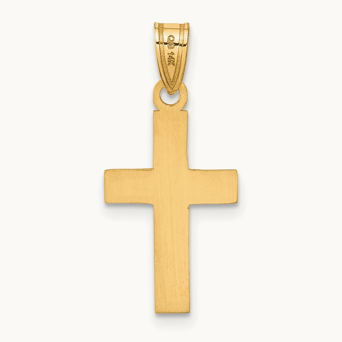 Polished Cross Charm, 14K