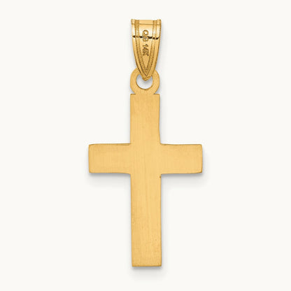 Polished Cross Charm, 14K
