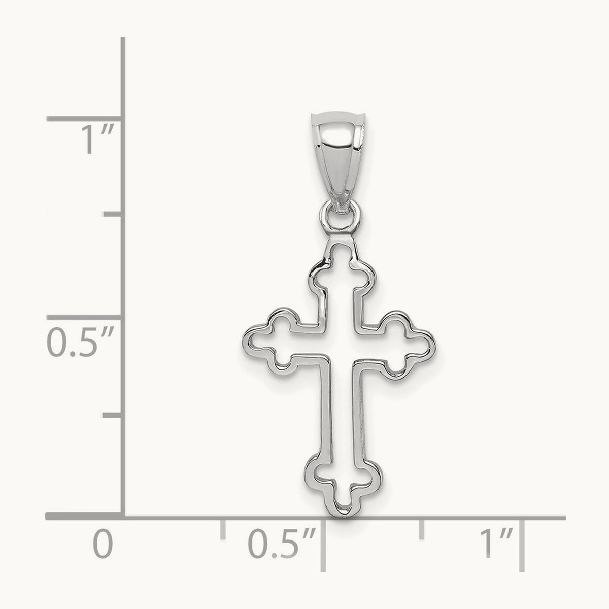 Polished Cross Pendant, 14K White