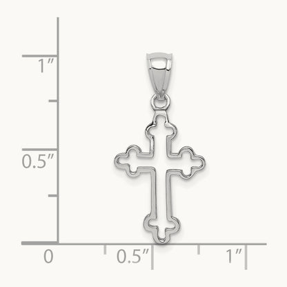 Polished Cross Pendant, 14K White