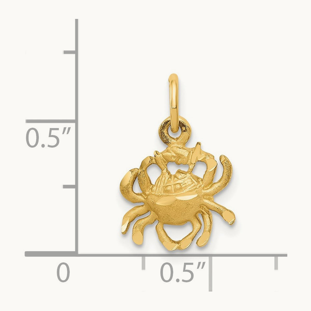 Satin Diamond-cut Cancer Zodiac Charm — photo set