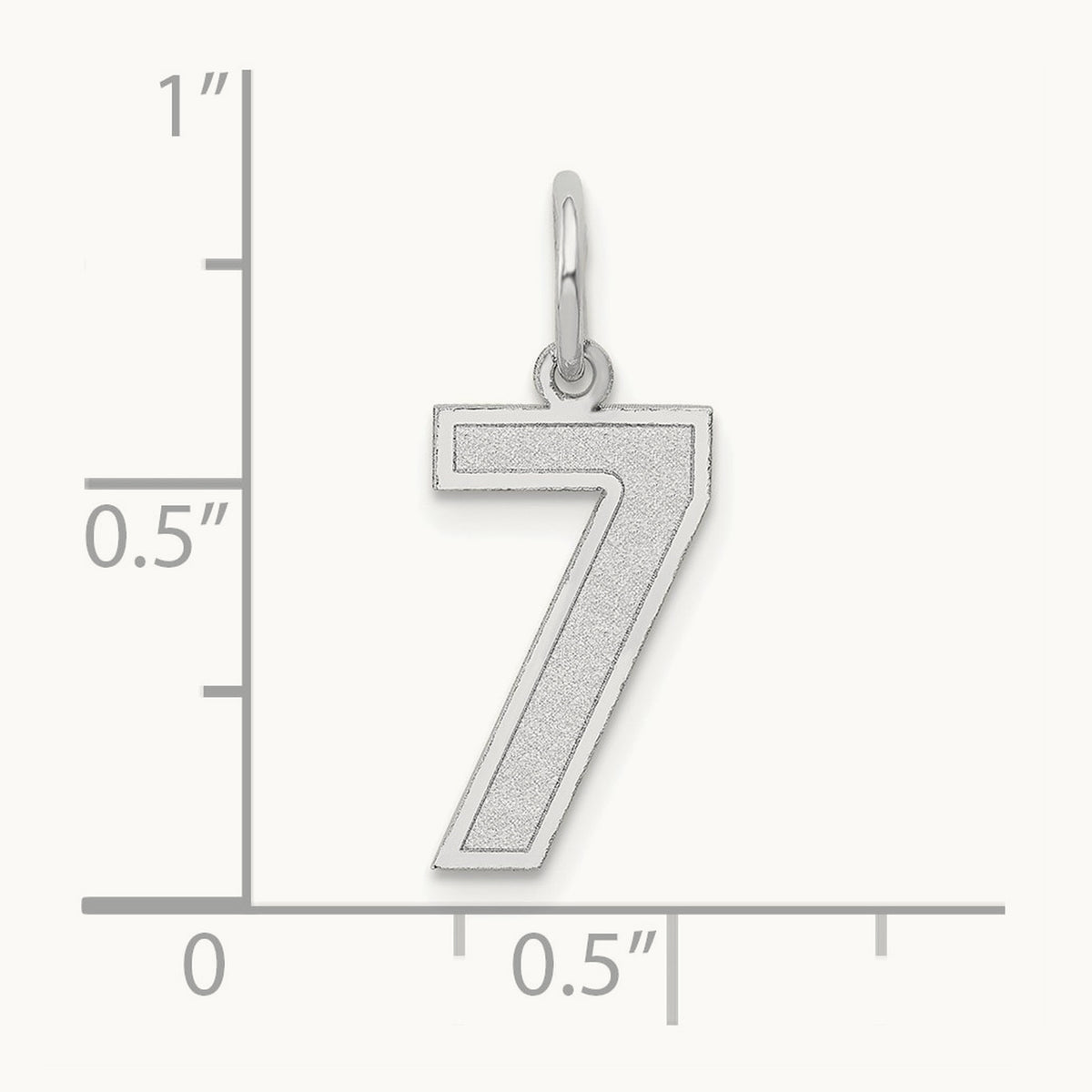 Medium Satin Number 7 Charm — 14K White Gold