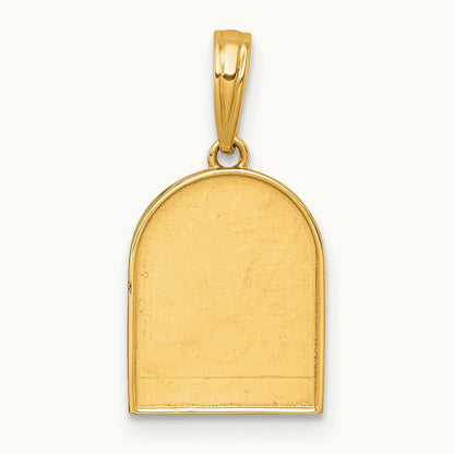 Polished Multi Color Enamel Sunset and Moon Charm, 14K