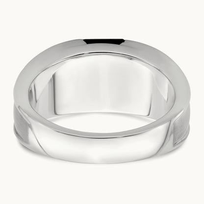 Onyx and Diamond Mens Ring, 14K White Gold