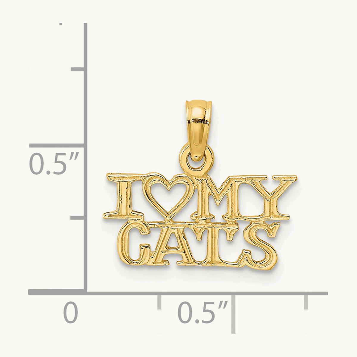 I HEART MY CATS Charm, 14K