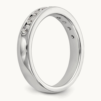 9- Stone Closed Channel Band Mounting, 2.5mm, 14K White Gold