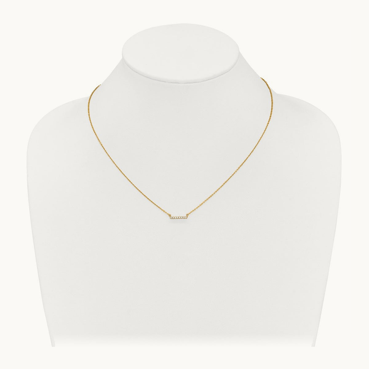 Diamond Bar 18 inch Necklace — 14K Yellow Gold, 0.096 ct