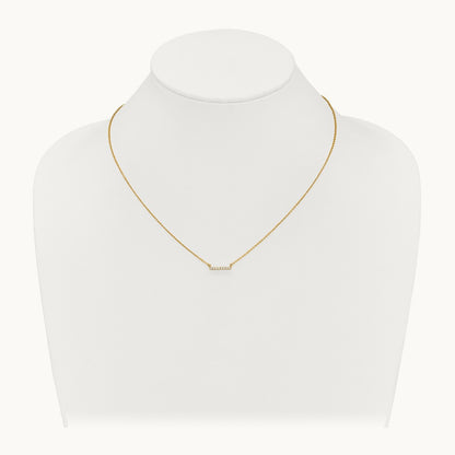 Diamond Bar 18 inch Necklace — 14K Yellow Gold, 0.096 ct