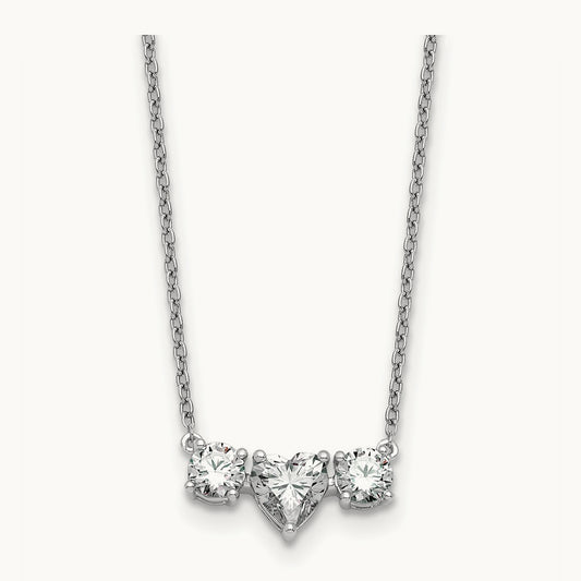 3 Stone Necklace, 1.50 ct tw Lab-Grown Diamond