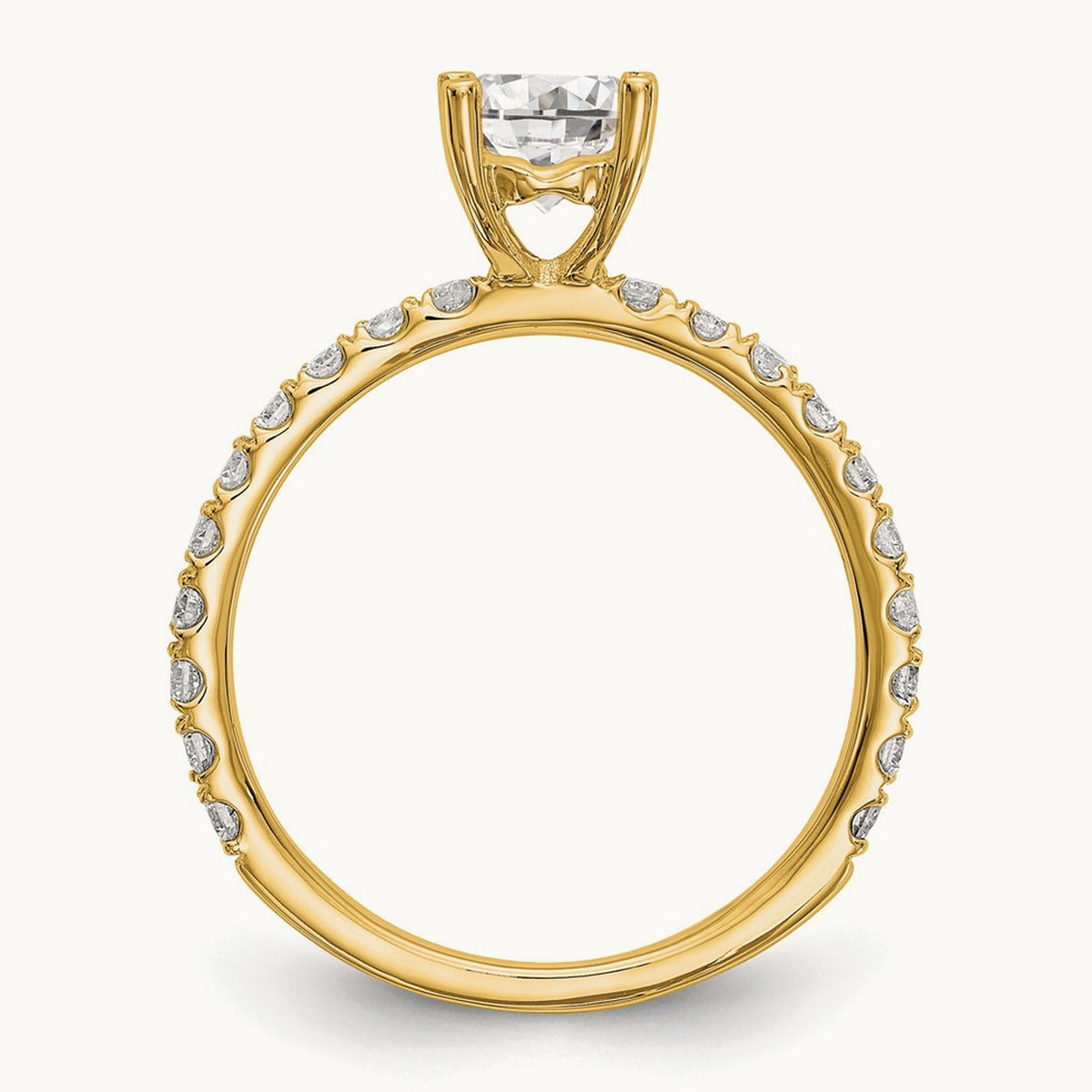 Round Semi-Mount Engagement Ring, 0.25 ct tw Lab-Grown Diamond — 14K Yellow Gold