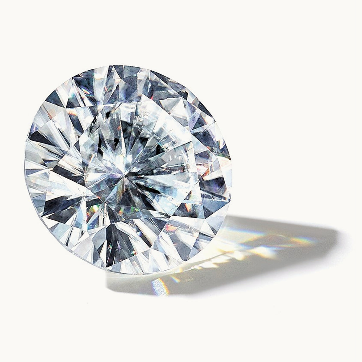 Round Brilliant Pure Light D-E-F Moissanite, 15mm