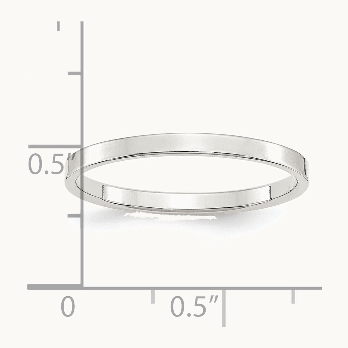 Sterling Silver 2mm Lightweight Flat Band