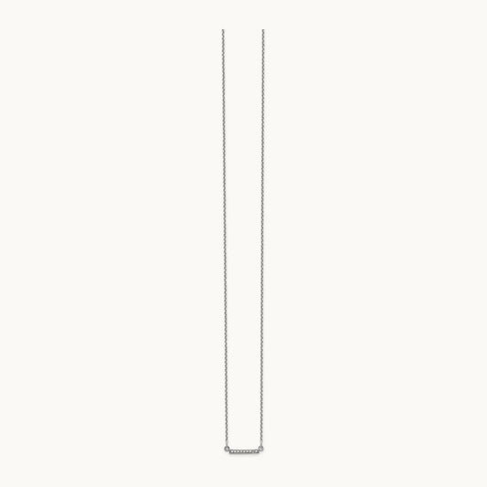Diamond Tiny Bar Necklace, 14K White Gold