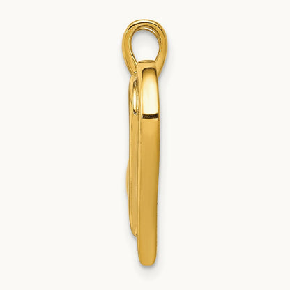 Diamond Fancy Heart Pendant — 14K Yellow Gold