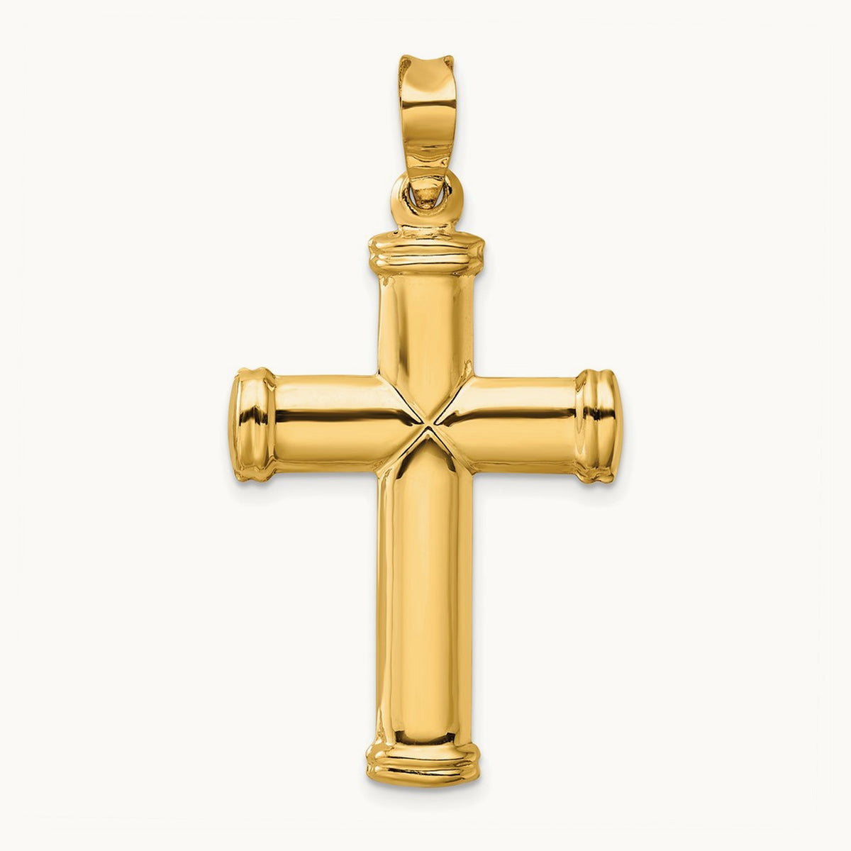 Polished Stamping Cross Pendant — 43.19mm
