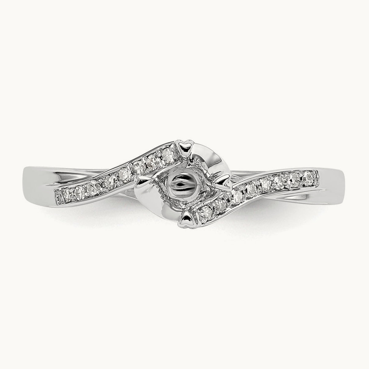 First Promise Diamond Semi-Mount Promise/Engagement Ring, 14K White Gold