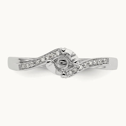 First Promise Diamond Semi-Mount Promise/Engagement Ring, 14K White Gold