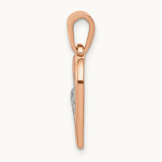 Diamond Entwined Hearts Pendant — 14K Rose Gold