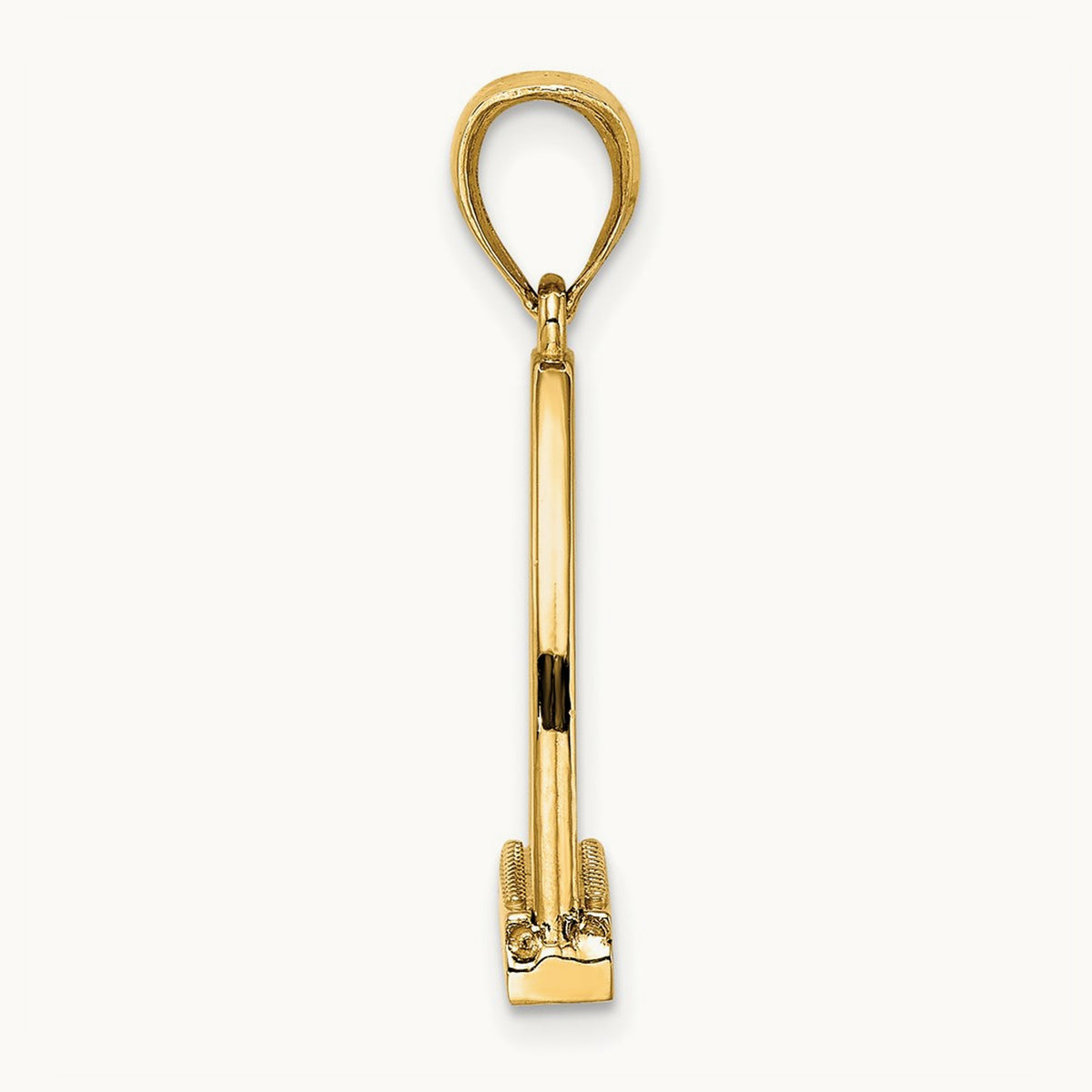 3-D and Polished Large Horse Stirrup Charm, 14K
