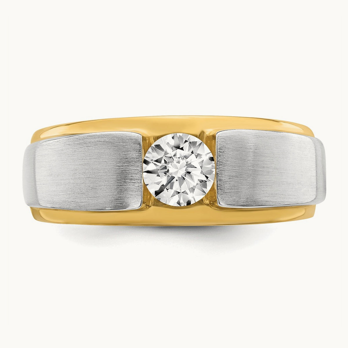 Satin Men's Ring, 0.75 ct tw Lab-Grown Diamond