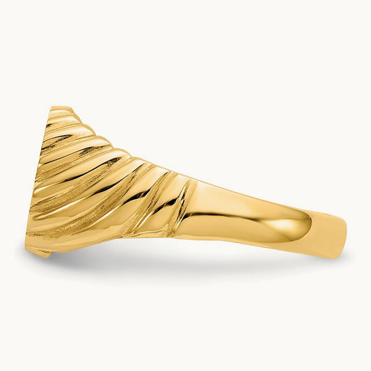 10.0x7. Open Back Signet Ring, 5mm, 14K