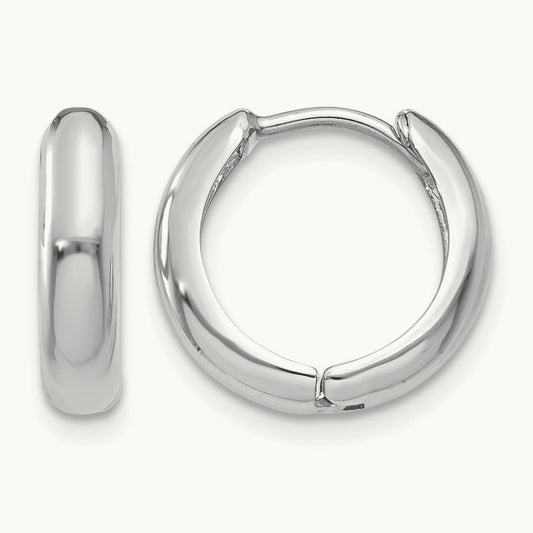 Hinged Hoop Earrings, 14K White Gold
