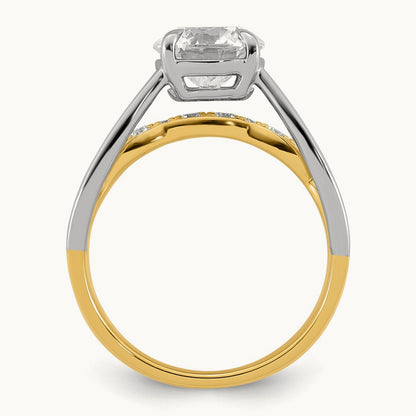 14ktt Certified Round Center Lab Grown Diamond VS+ F+ Ring