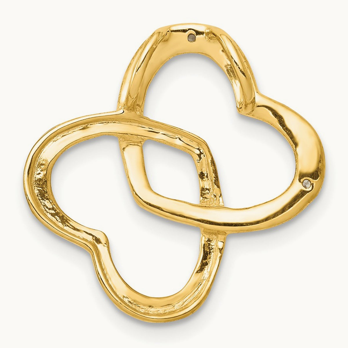 .01ct. Diamond Double Entwined Heart Chain Slide, 14K