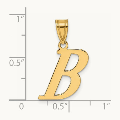 Polished Initial Pendant — B
