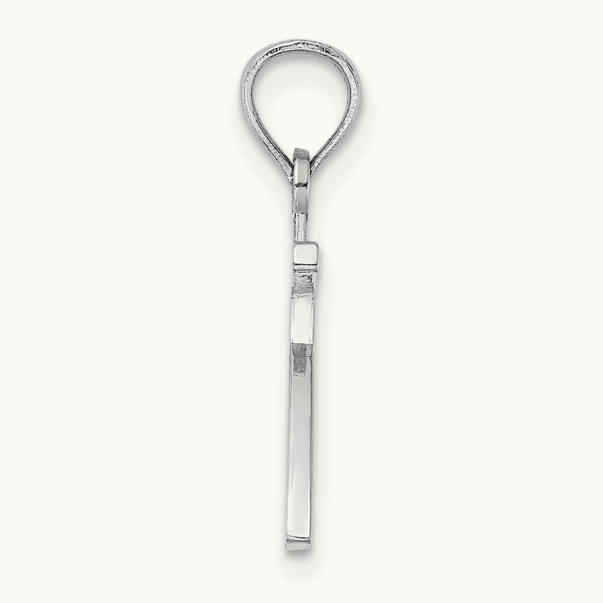 Polished Number 7 Pendant — 14K White Gold, 18.93mm