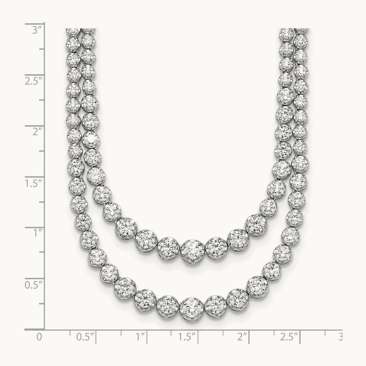Graduated Layered Tennis Necklace, 15.50 ct tw Lab-Grown Diamond