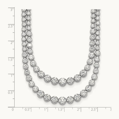 Graduated Layered Tennis Necklace, 15.50 ct tw Lab-Grown Diamond