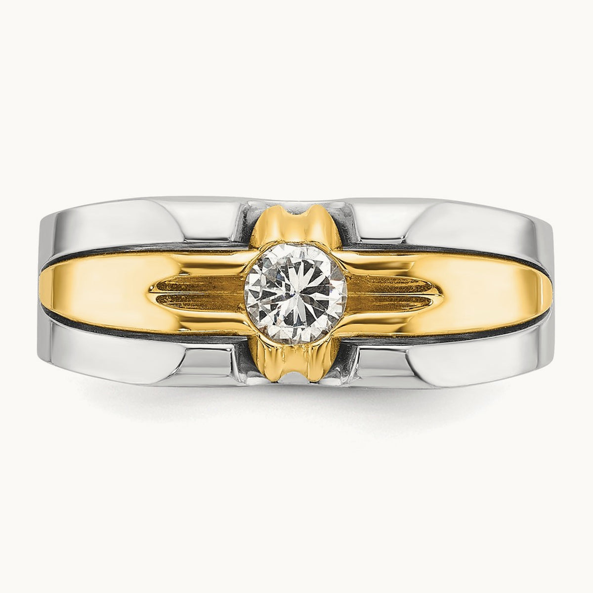 IBGoodman Men's Diamond Complete Ring, 14K Two-tone