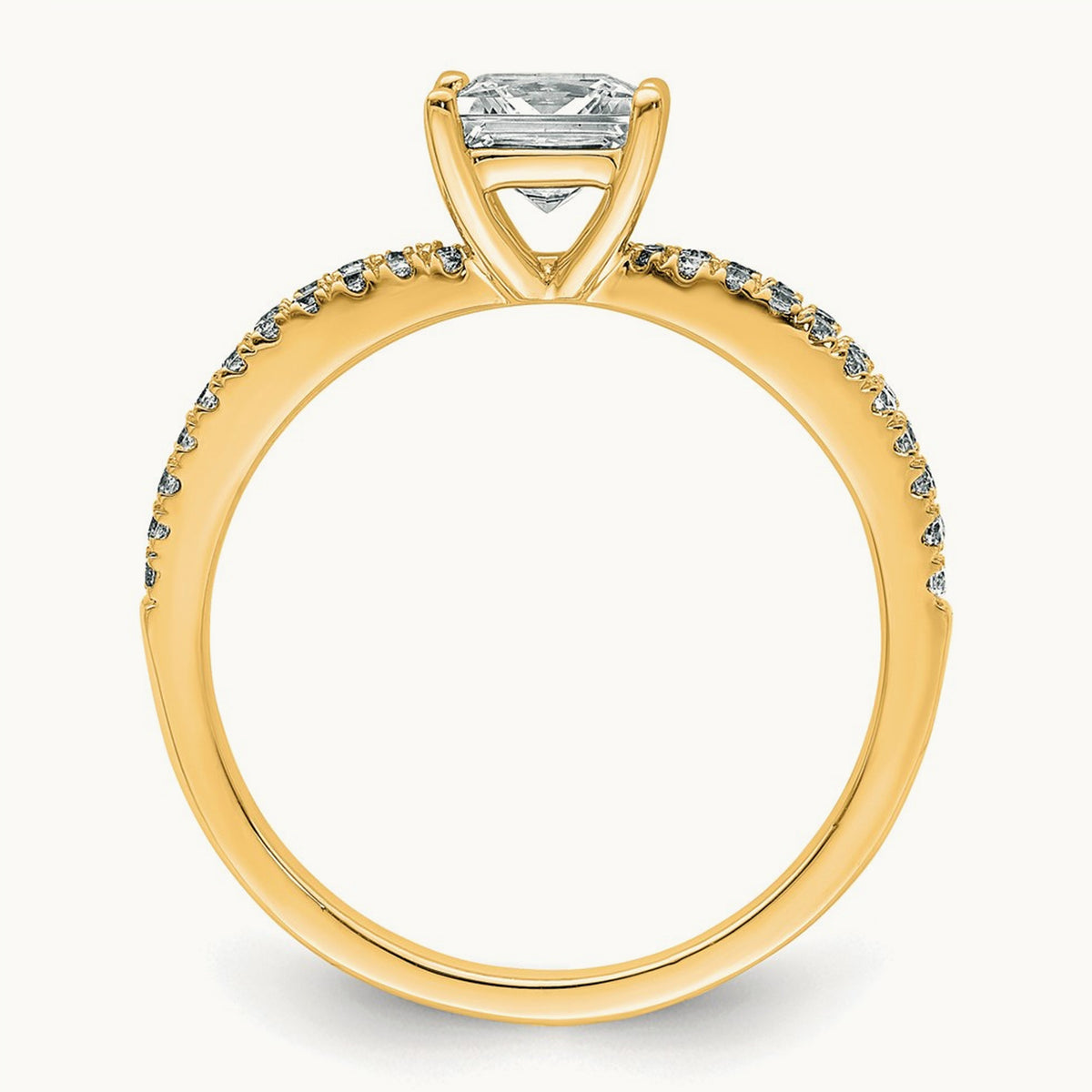 Princess Engagement Ring, 1.25-2.75 ct tw Lab-Grown Diamond — 1 1/4 ct, 14K Yellow Gold