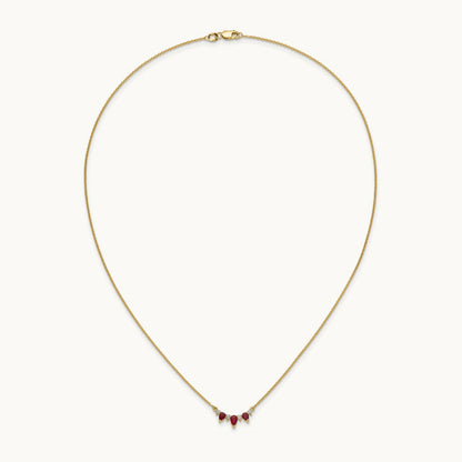 Ruby and Diamond 18 inch Necklace, 14K