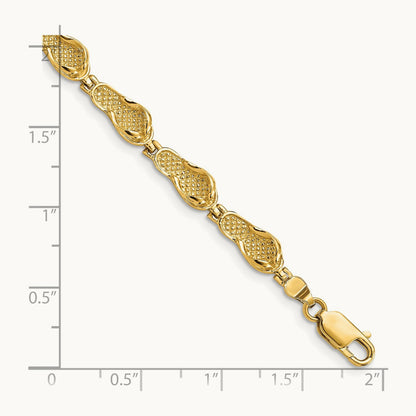 Flip Flop Bracelet, 14K