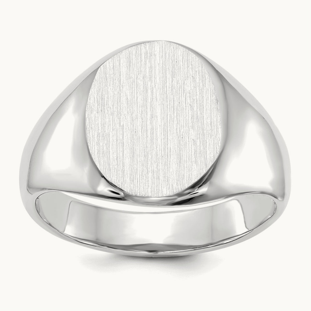 11.0x13. Open Back Signet Ring, 0mm, 14K White Gold