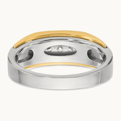 IBGoodman Men's Polished 5-Stone Diamond Ring, 14K Two-tone