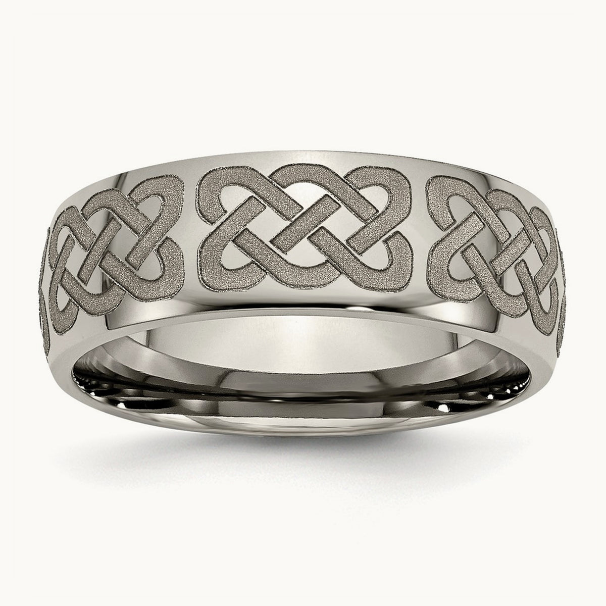 Polished Celtic Laser Design Band — photo set